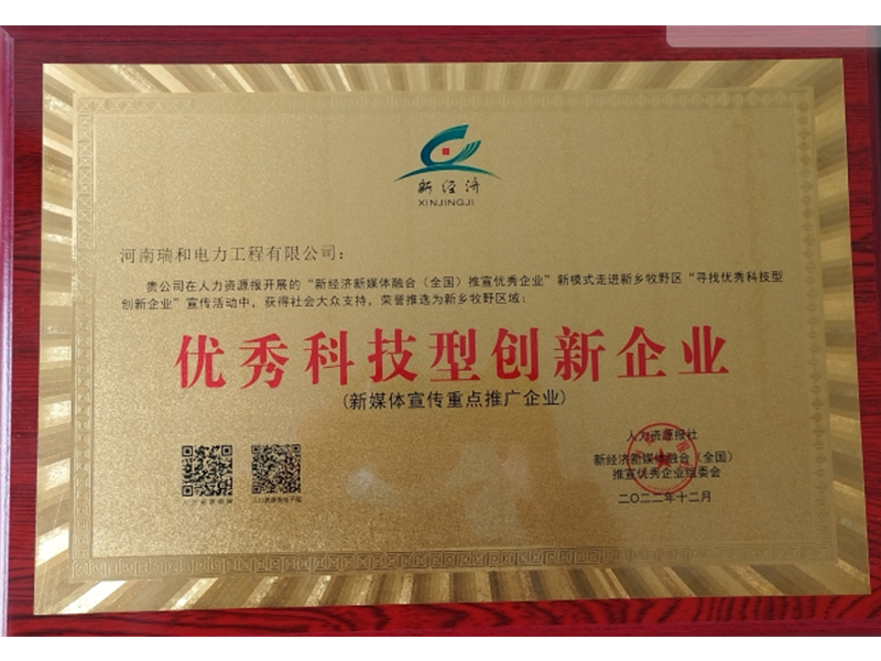 瑞和電力再獲榮譽(yù)，助力新鄉(xiāng)地區(qū)**科技型創(chuàng)新企業(yè)發(fā)展